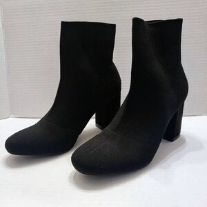 MIA Black Stretch Sock Bootie w/ Chunky Heel: 8.5: Academia Y2K Comfy Wednesday